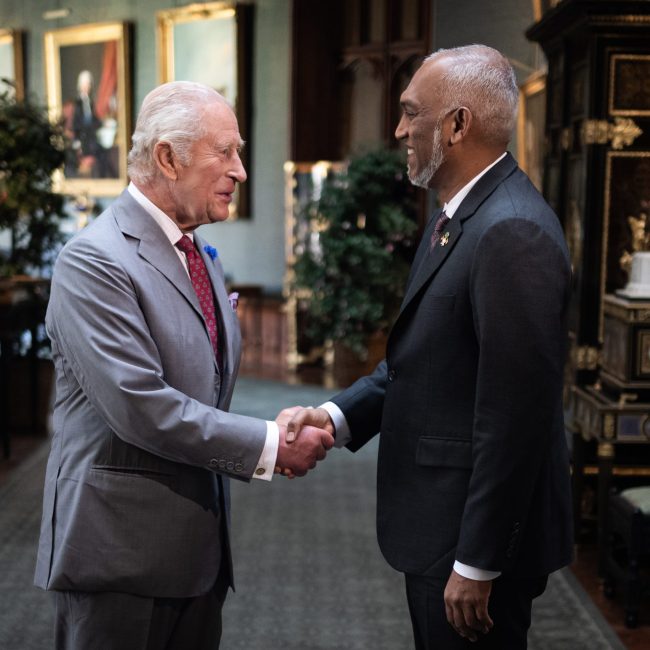 King Charles III holds an audience with the President of the Maldives Mohamed Muizzu at Windsor Castle, Berkshire. Picture date: Thursday July 17, 2025.