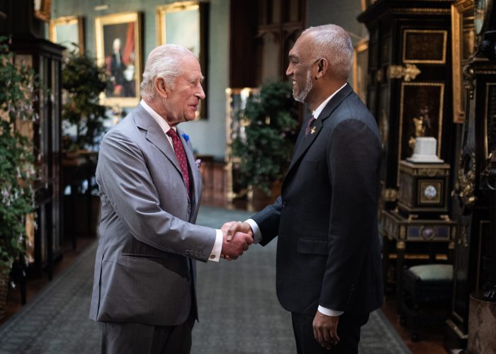 King Charles III holds an audience with the President of the Maldives Mohamed Muizzu at Windsor Castle, Berkshire. Picture date: Thursday July 17, 2025.