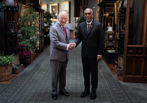 King Charles III holds an audience with the President of the Maldives Mohamed Muizzu at Windsor Castle, Berkshire. Picture date: Thursday July 17, 2025.