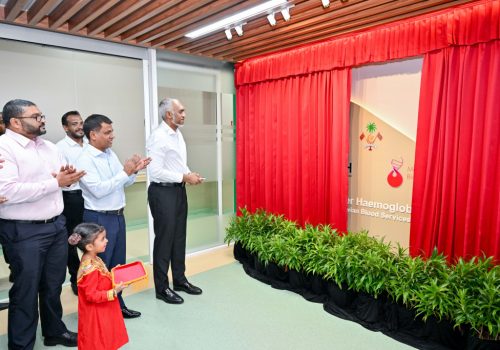 އޮރެންޖް ހިޔާގައި ތަރައްޤީކުރި ޒަމާނީ ތެލެސީމިއާ ސެންޓަރު ރައީސް ހުޅުއްވައިދެއްވަނީ --