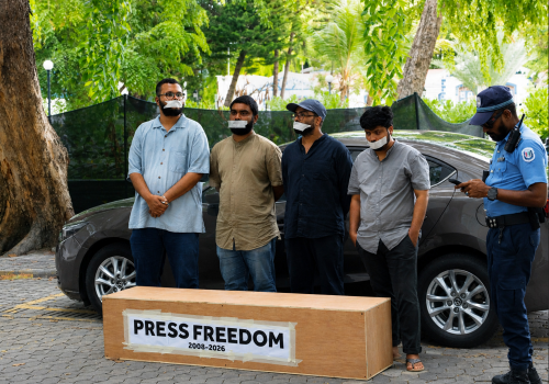 އެމްޖޭއޭ އިން ކުރި އިހުތިޖާޖުގެ ތެރެއިން---ފޮޓޯ:އެމްވީ ޕްލަސް އެފްބީ