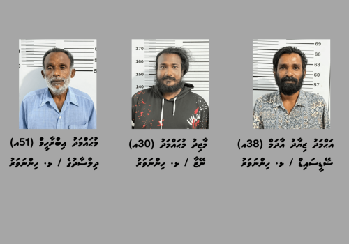 ޅ. ހިންނަވަރު / ޝޭޑީސައިޑް، އަޙްމަދު ޒިޔާދު އާދަމް (38އ) އާއި ޅ. ހިންނަވަރު / ނޭޒާ، މާޖިދު މުޙައްމަދު (30އ) އާއި ޅ. ހިންނަވަރު / ދިލްސާދުގެ، މުޙައްމަދު އިބްރާހީމް (51އ) -- ފޮޓޯ: ފުލުހުން
