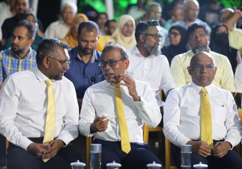 އެމްޑީޕީގެ ލީޑަރޝިޕްގައި ހިމެނޭ ބައެއް މެމްބަރުން -- ފޮޓޯ: އަދަދު
